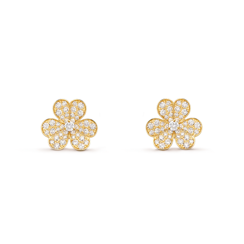 [AuraEcho]FRIVOLE GOLD FLOWER DIAMOND EARRINGS