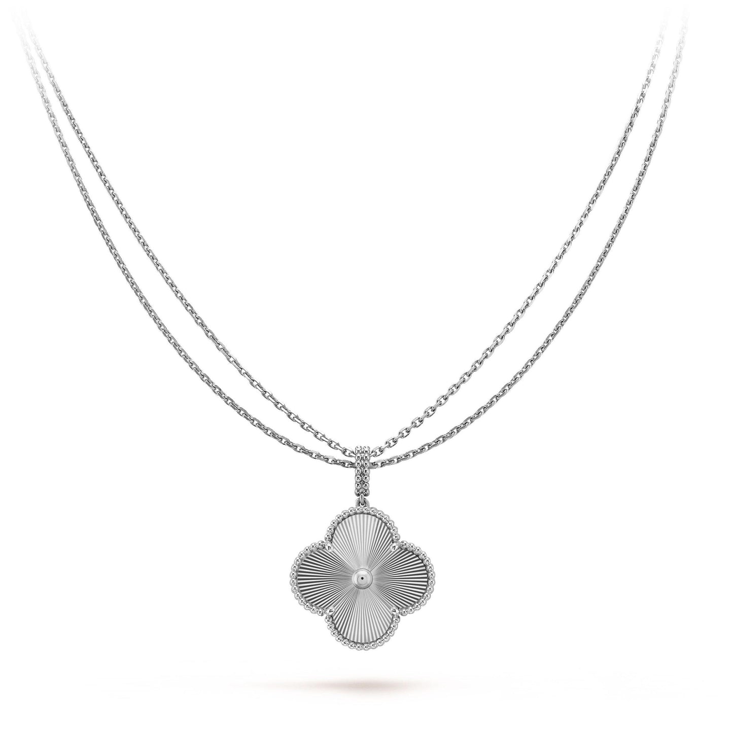 [AuraEcho]CLOVER 25MM SILVER BIG CLOVER NECKLACE