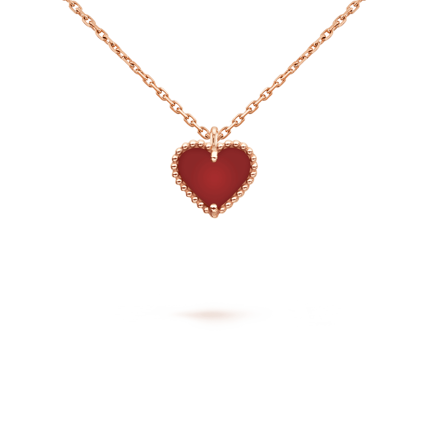 [AuraEcho]SWEET CLOVER CARNELIAN HEART NECKLACE