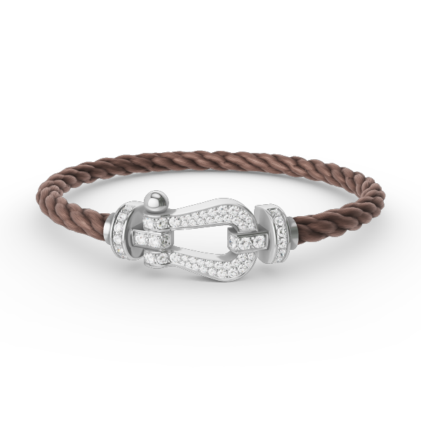 [AuraEcho]FORCE LARGE HORSESHOE FULL DIAMOND BRACELET SILVER